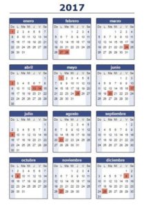 calendario 2017 FERIADOS